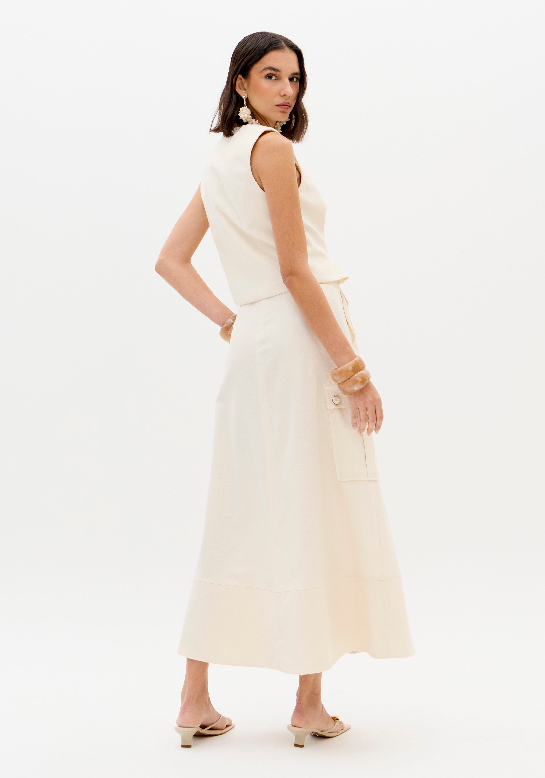 LP Off-White Midi Skirt