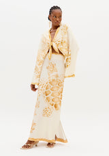 LP Turtle Printed Midi Skirt