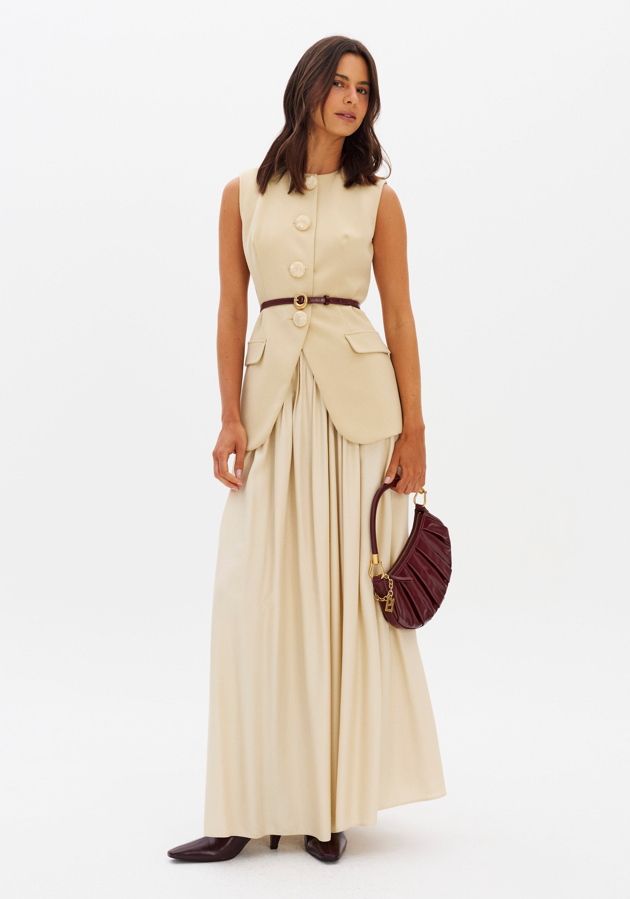 LP Light Beige Midi Skirt