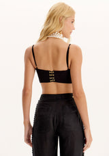 AM Black Cropped Blouse