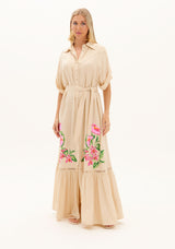 AM Embroidered Long Chemise Dress