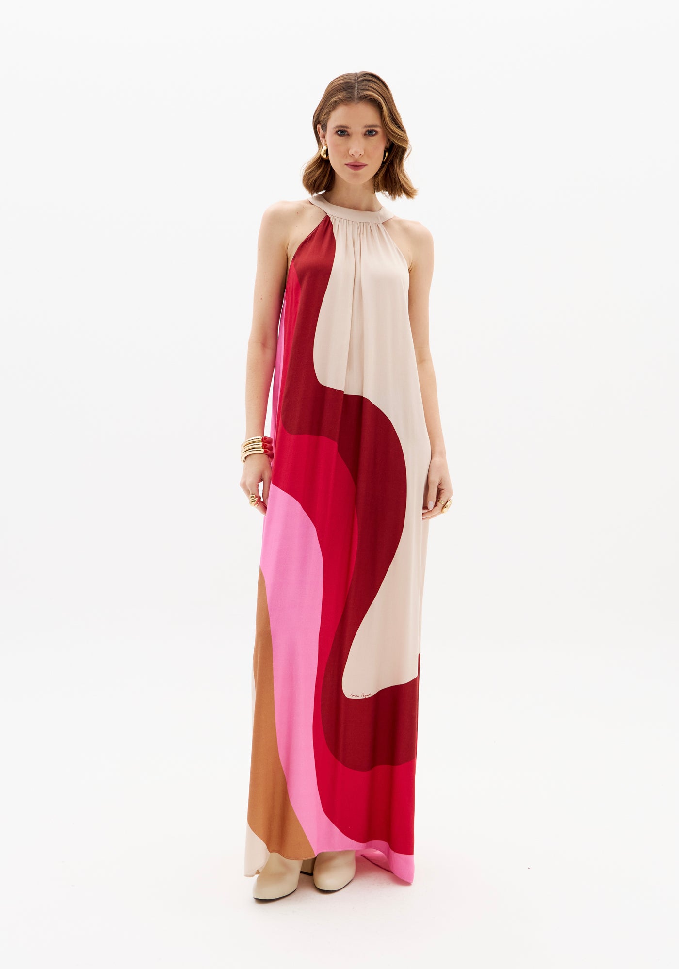 LP Long Sleeveless Printed Dress