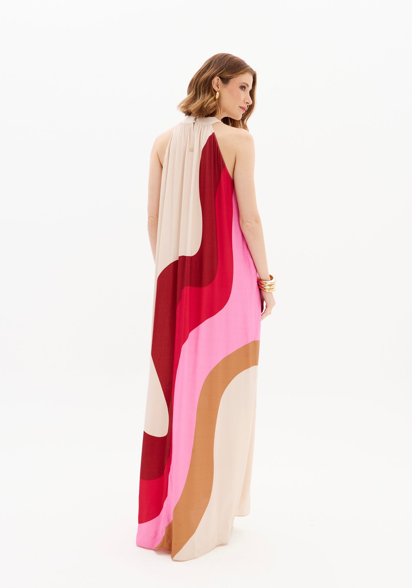 LP Long Sleeveless Printed Dress