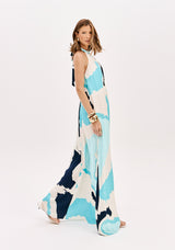 LP Light Blue Long Printed Dress