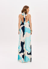 LP Light Blue Long Printed Dress