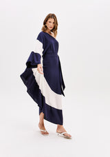 LP Midi One Shoulder Navy Dress