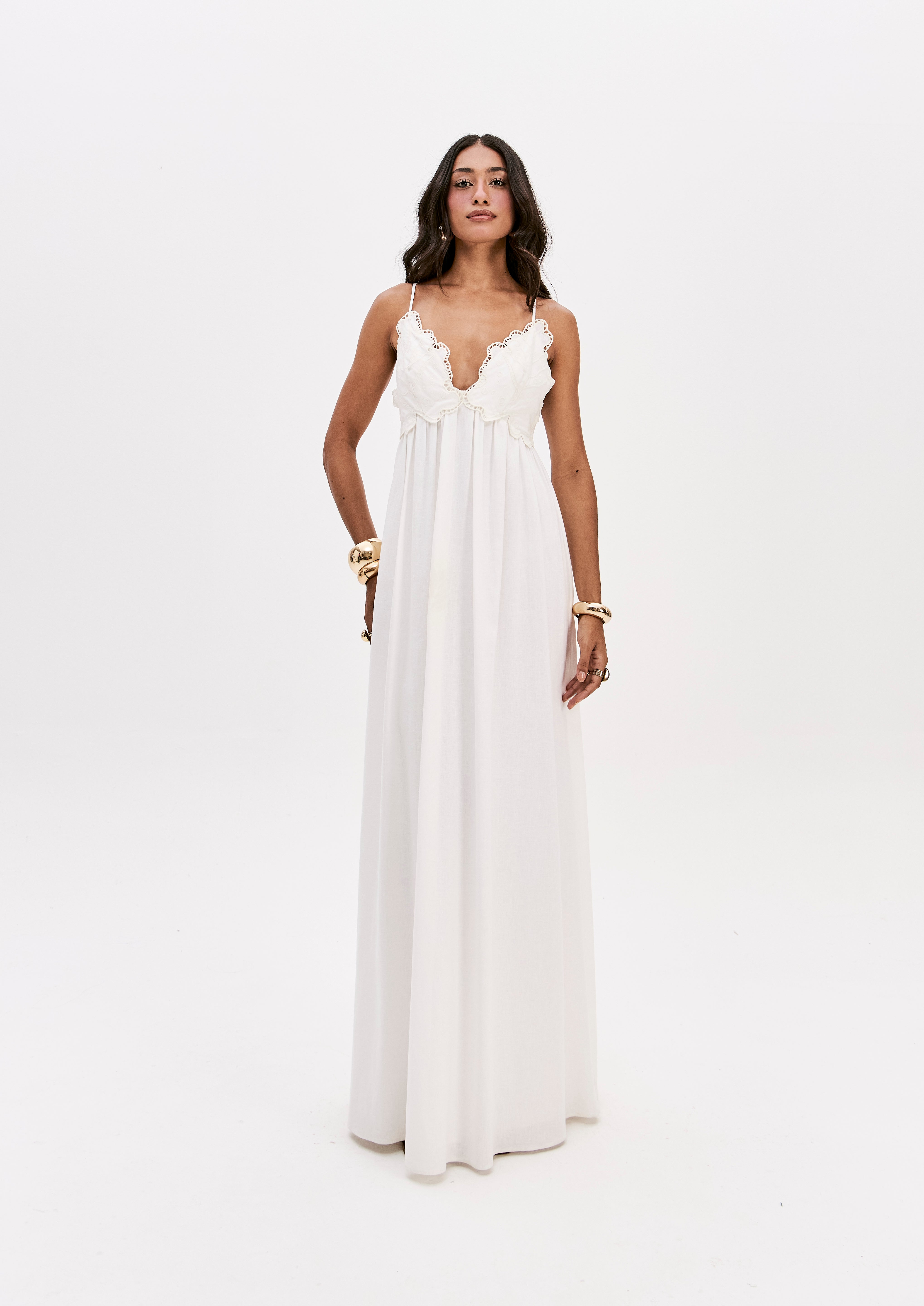 LP White Linen long Dress