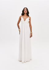 LP White Linen long Dress