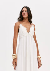 LP White Linen long Dress