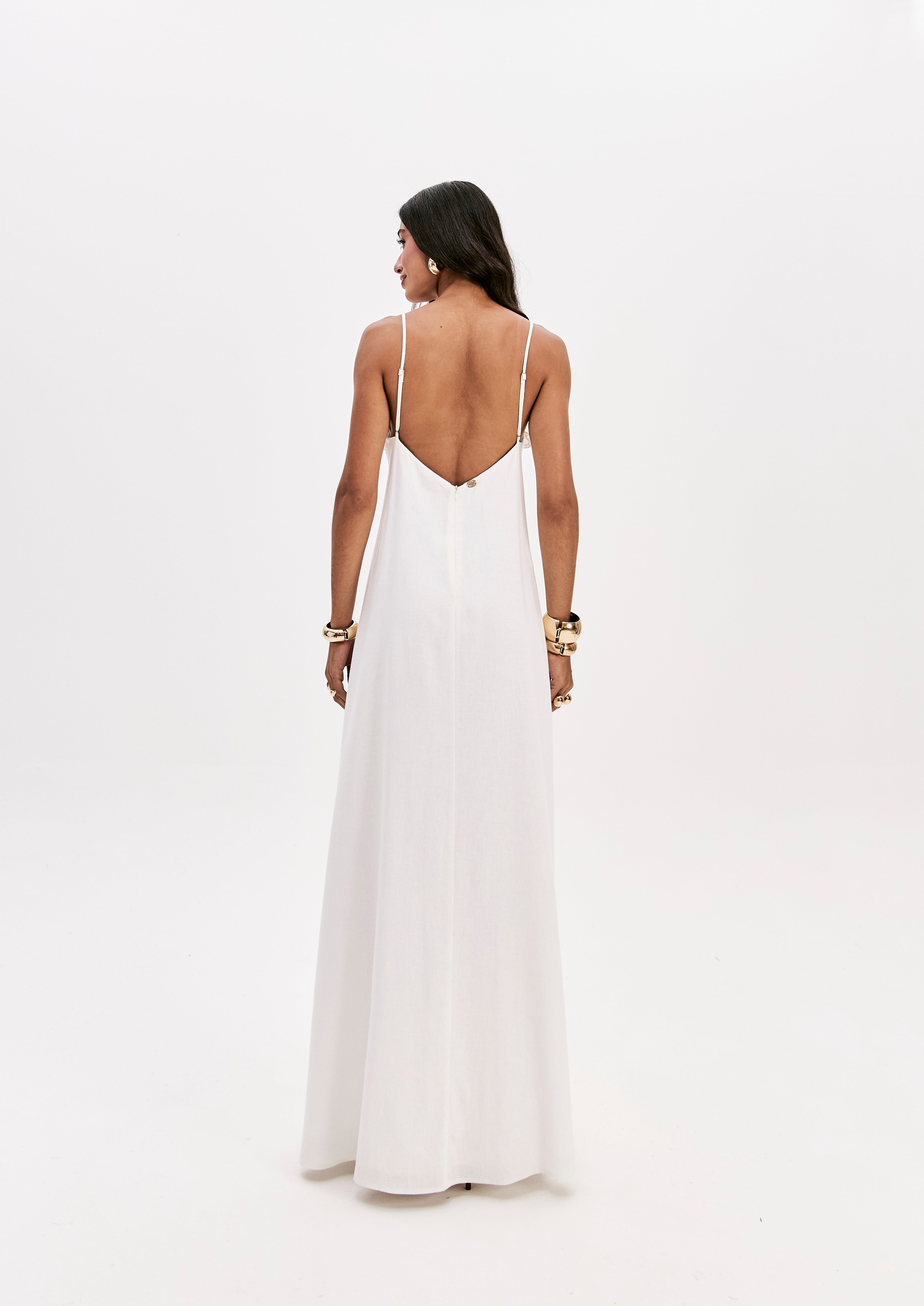 LP White Linen long Dress