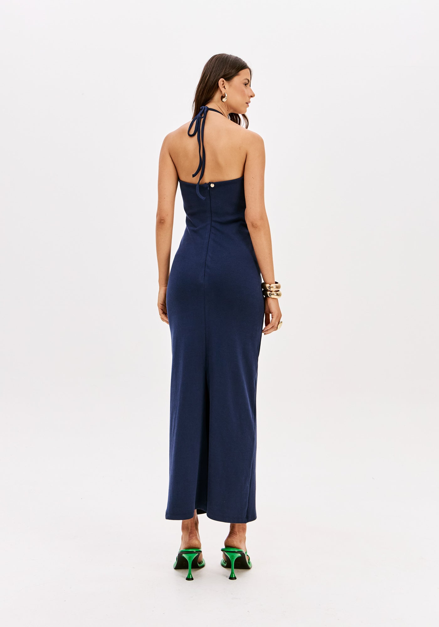 LP Midi Navy Backless Dress