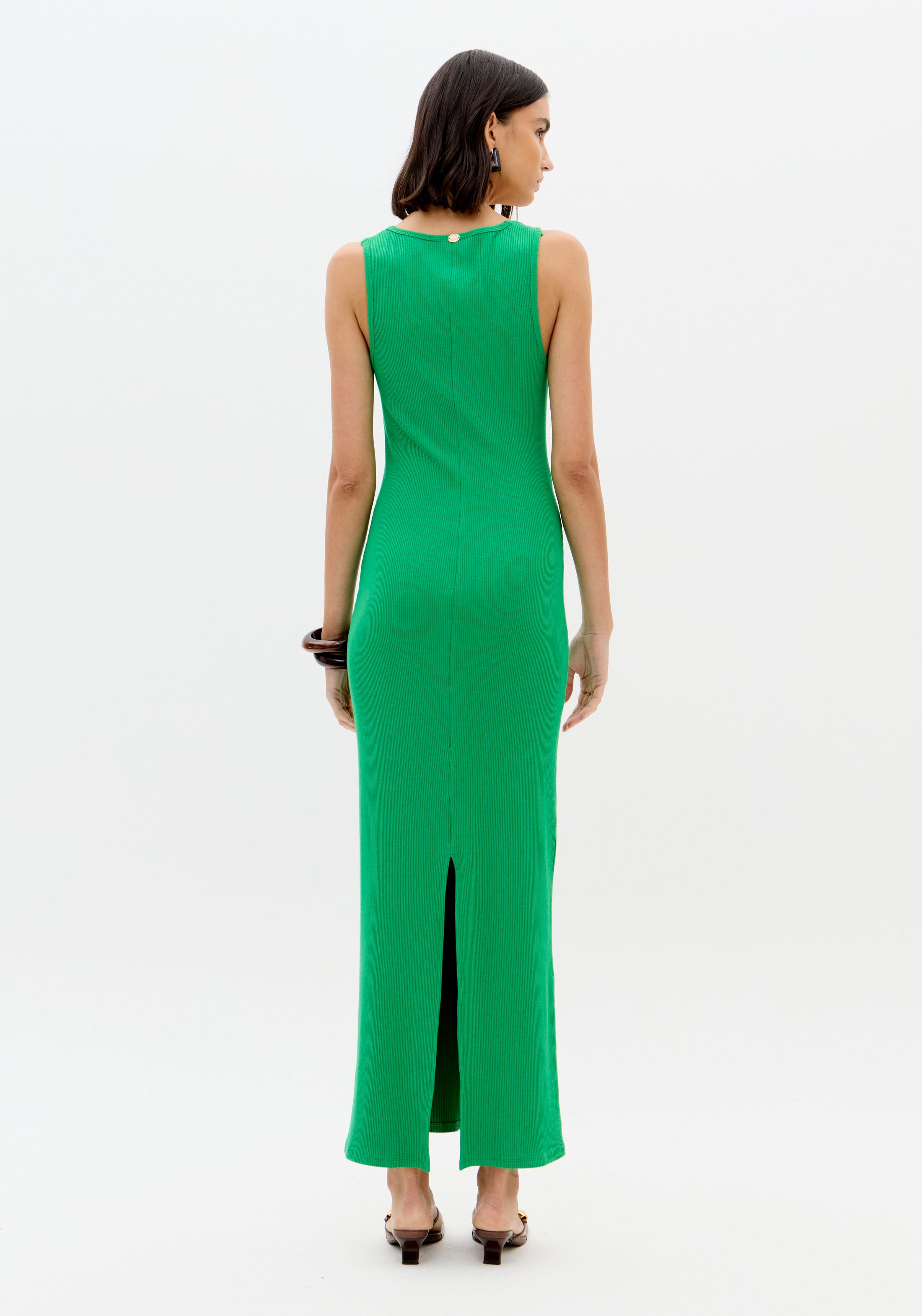 LP Green Ribbed Midi Dress