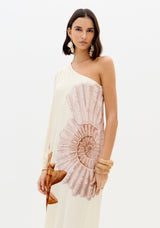 LP Shell Printed Long Sleeve Midi Dress