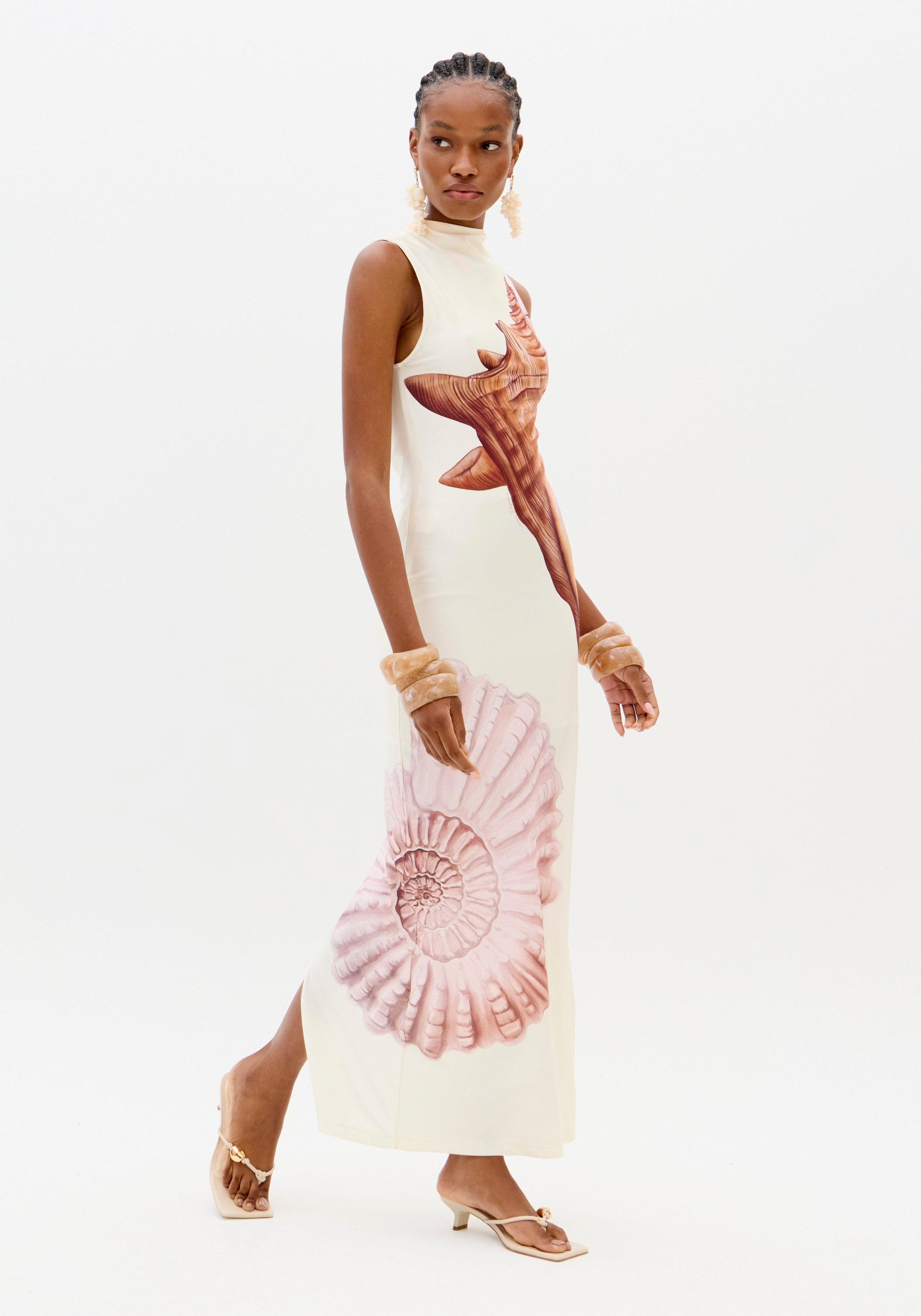 LP Shell Printed Midi Dress