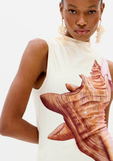 LP Shell Printed Midi Dress