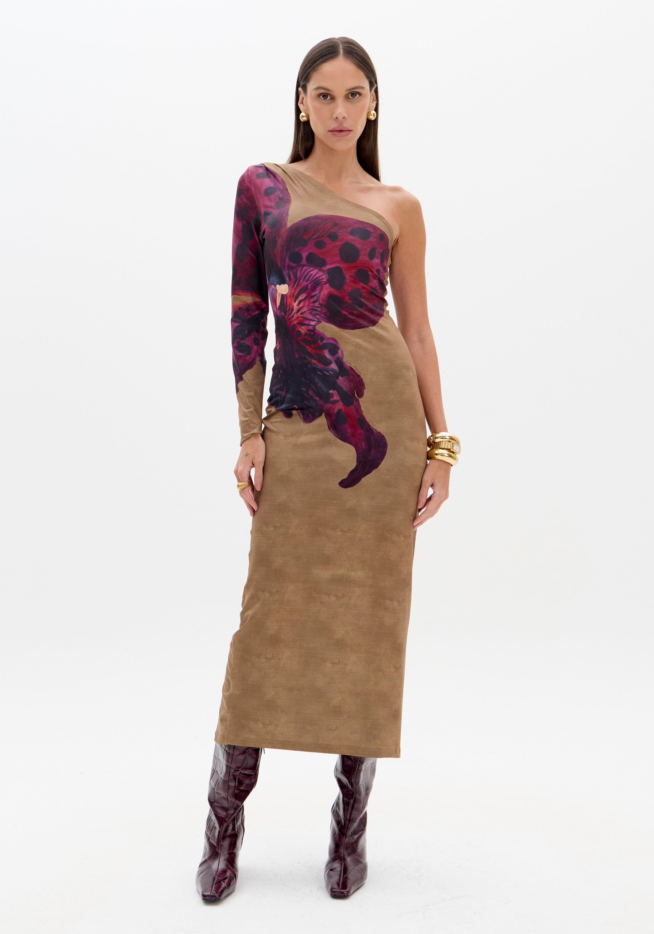 LP Orchid Green Midi  Dress