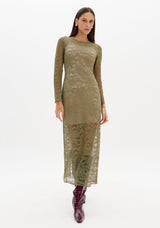 LP Green Lace Midi Dress