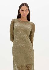 LP Green Lace Midi Dress
