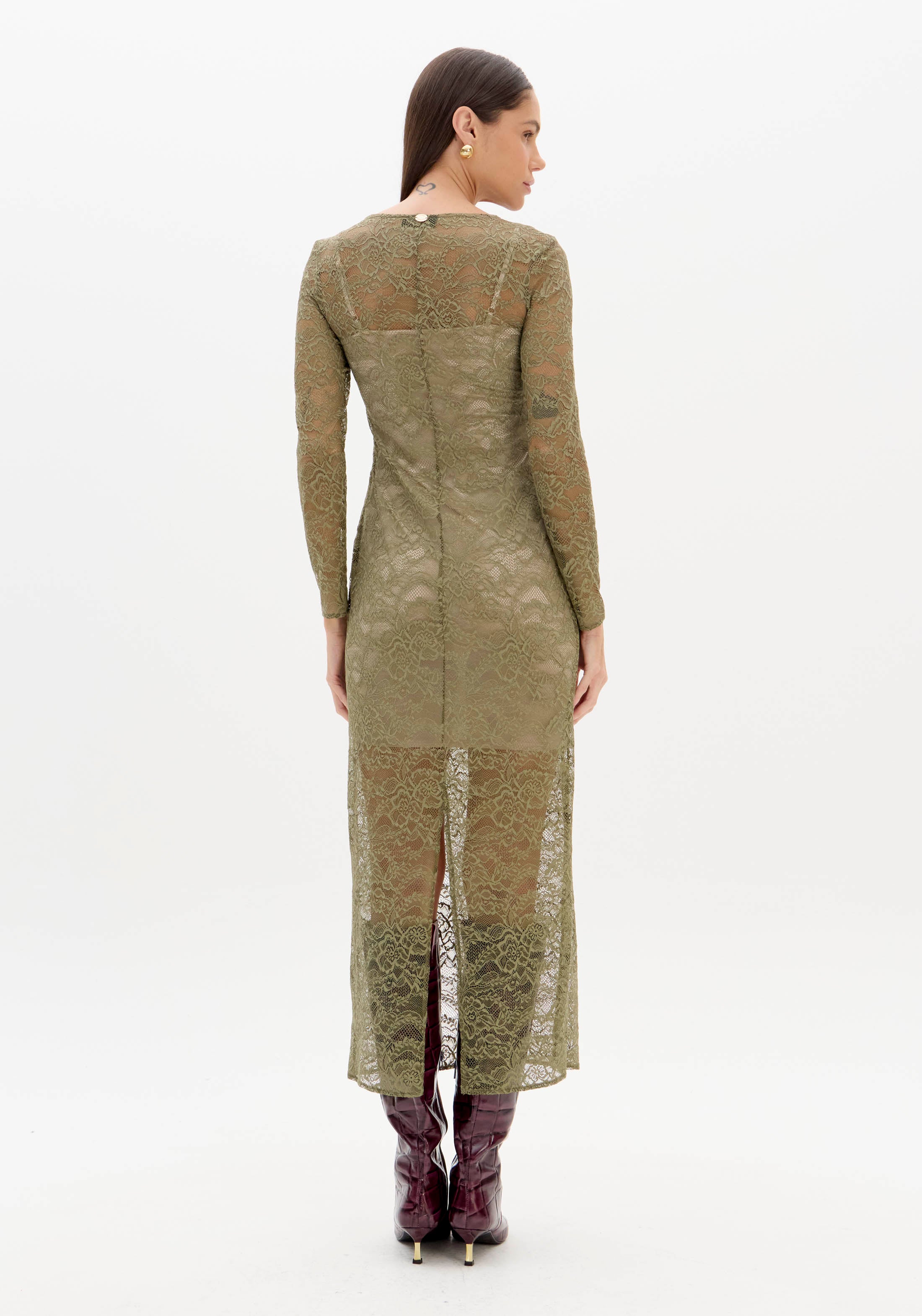 LP Green Lace Midi Dress
