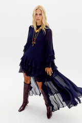 LP Navy Mullet Midi Dress