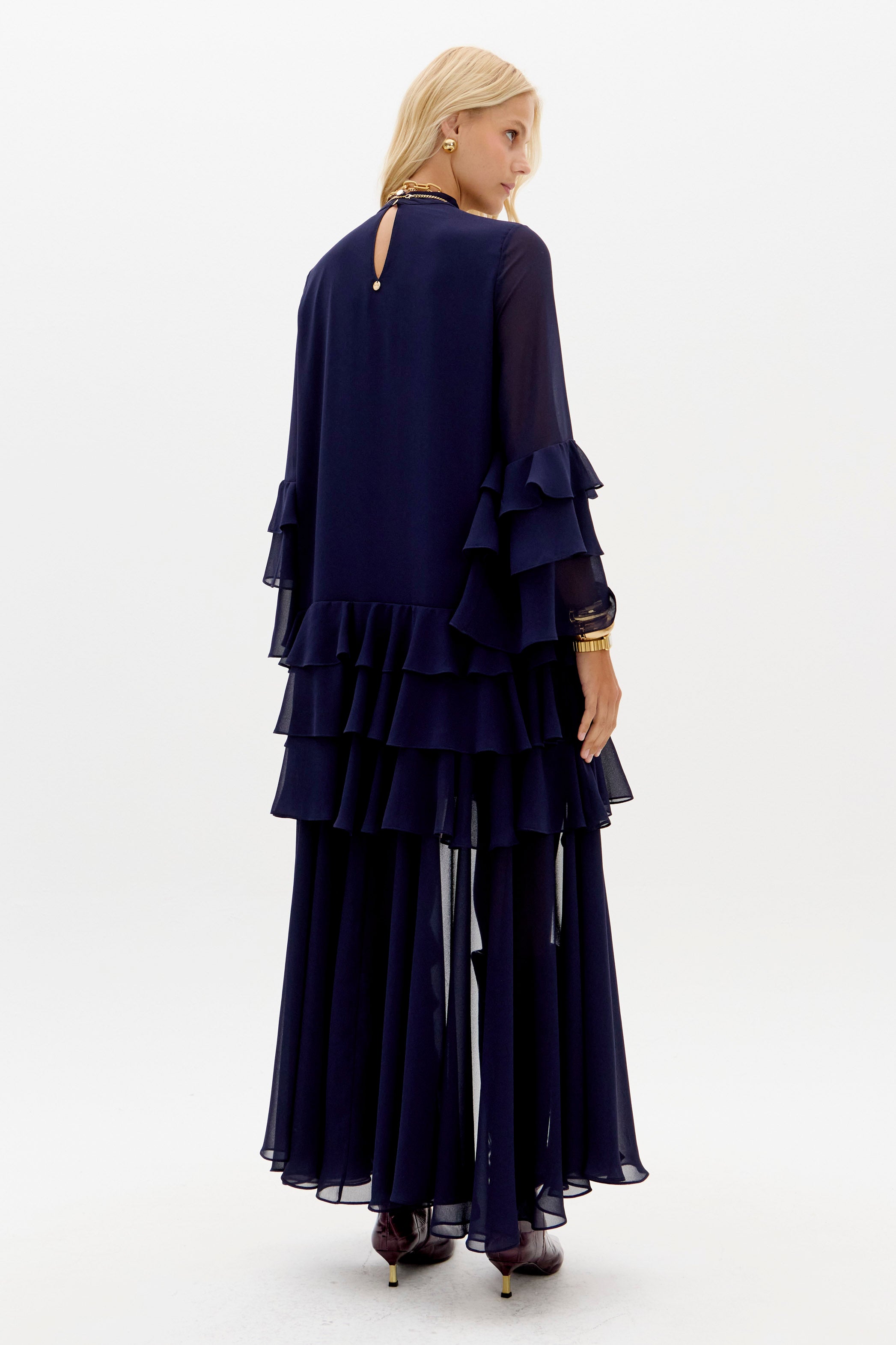 LP Navy Mullet Midi Dress