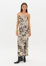 LP Brown Printed Midi Dress