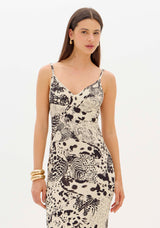 LP Brown Printed Midi Dress