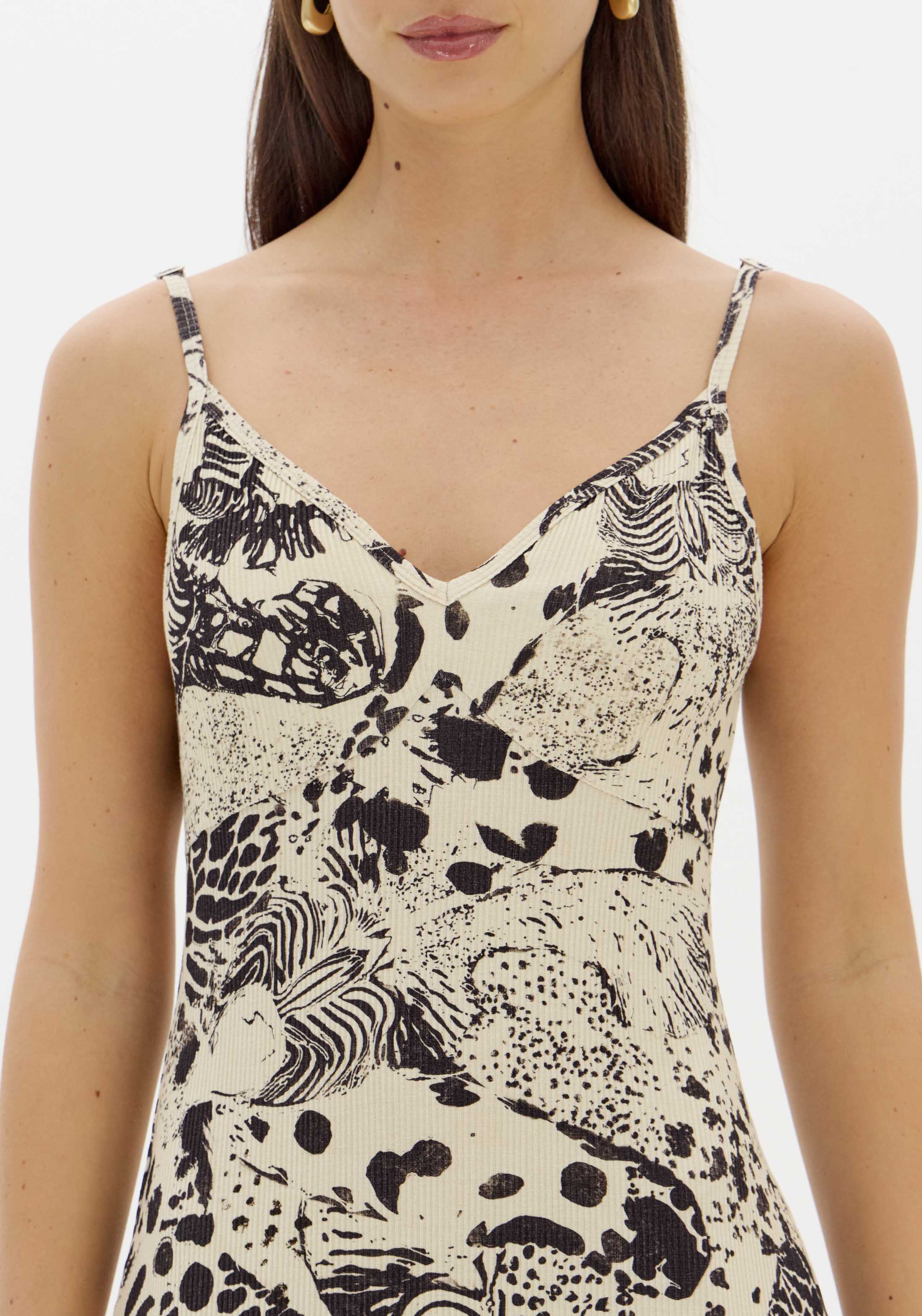 LP Brown Printed Midi Dress