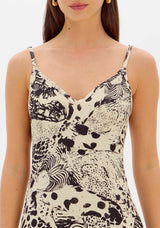 LP Brown Printed Midi Dress
