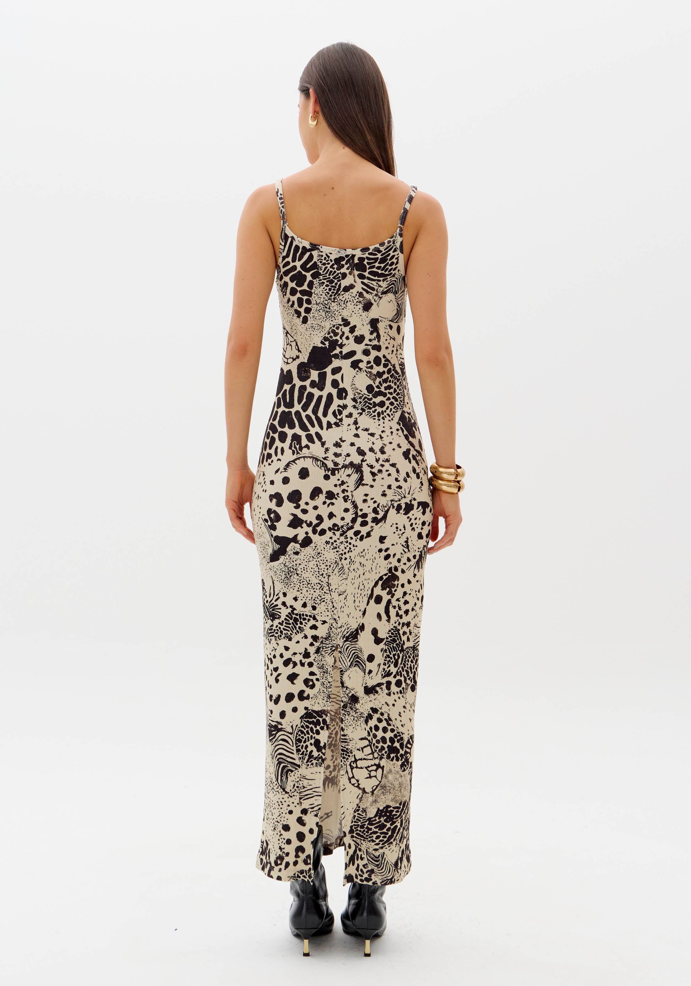 LP Brown Printed Midi Dress
