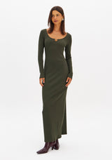 LP Beige Long Sleeve Midi Dress