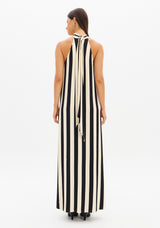 LP White Striped Midi Dress