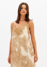 LP Beige Printed Midi Dress