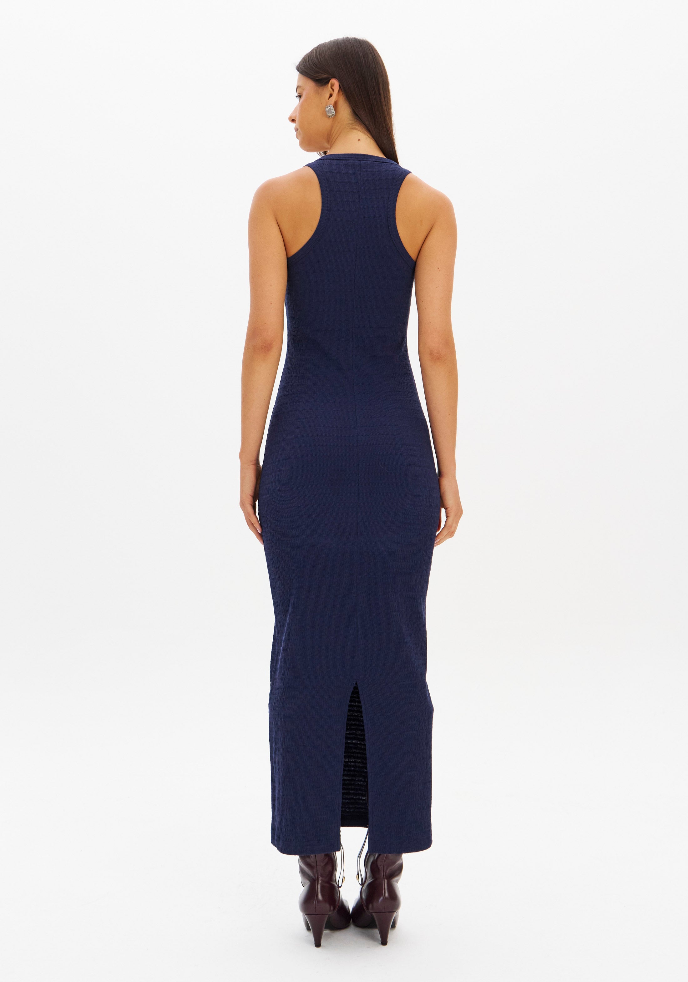 LP Navy Midi Ribbed Dress