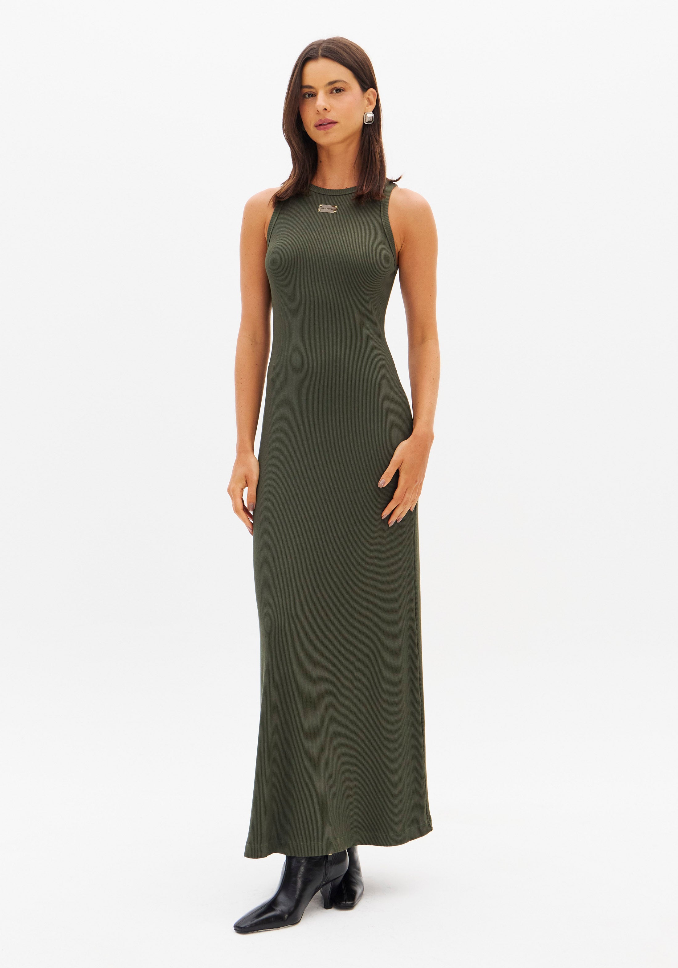 LP Brown Ribbed Midi Dress