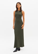 LP Brown Ribbed Midi Dress