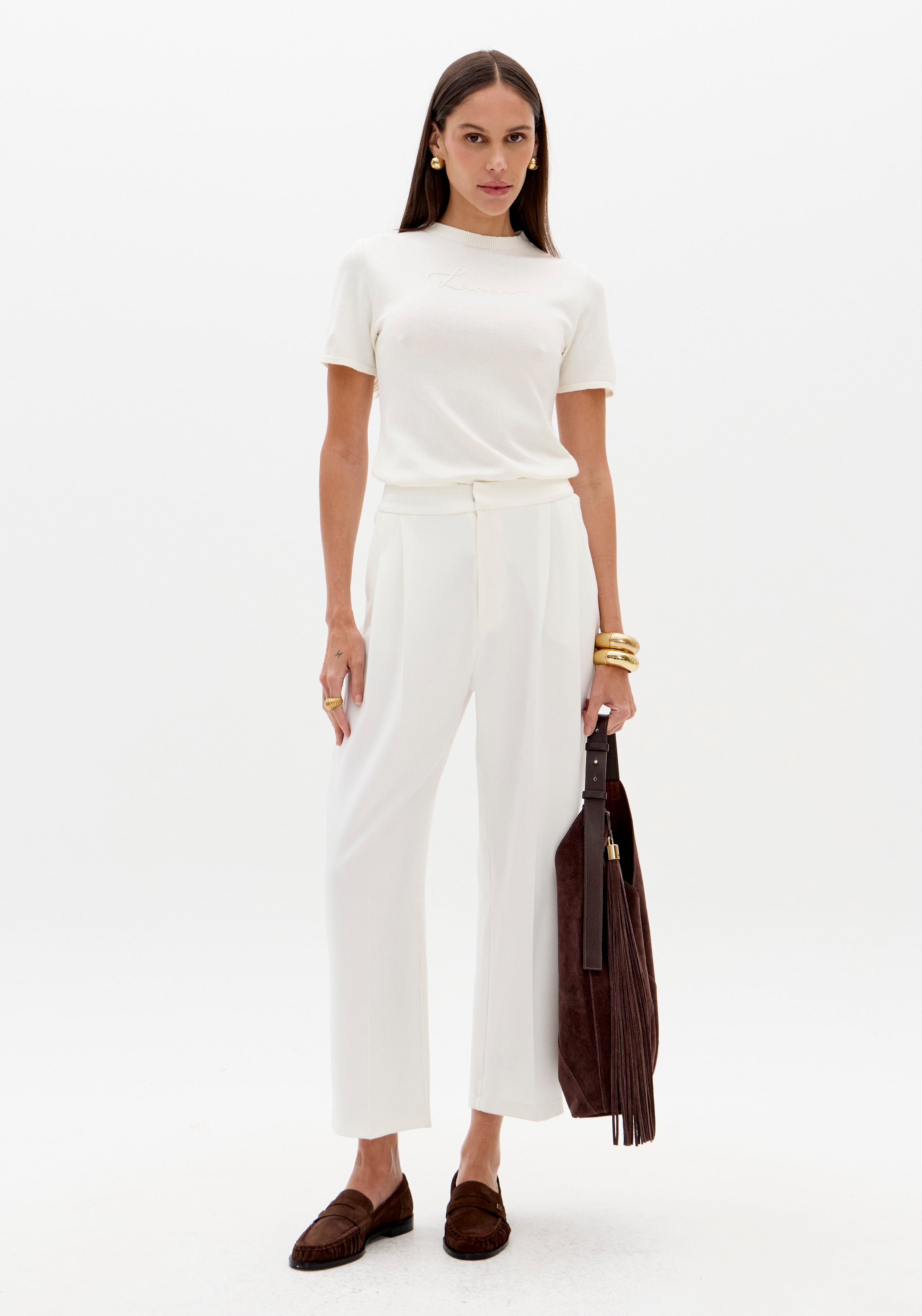 LP White Knitted Blouse