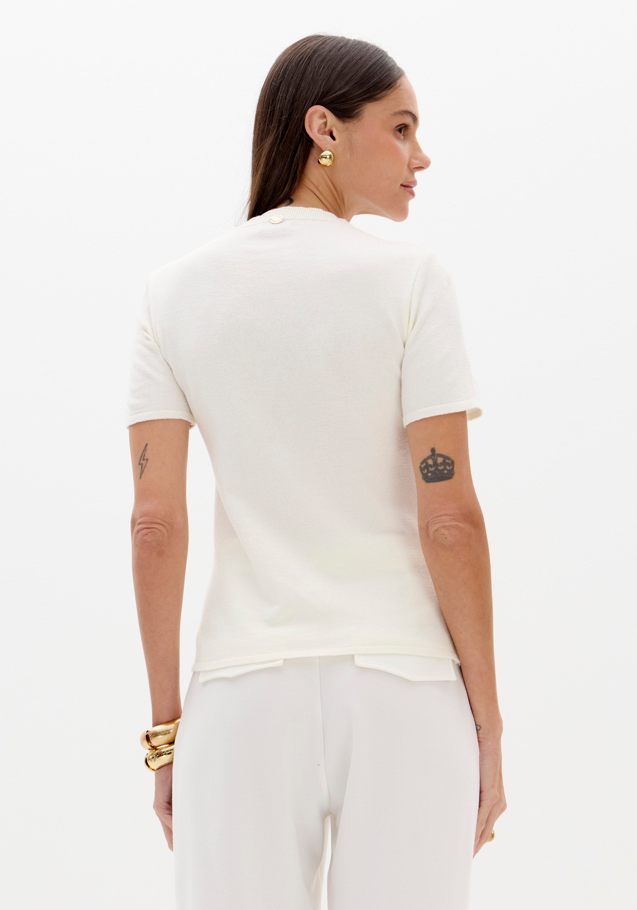 LP White Knitted Blouse