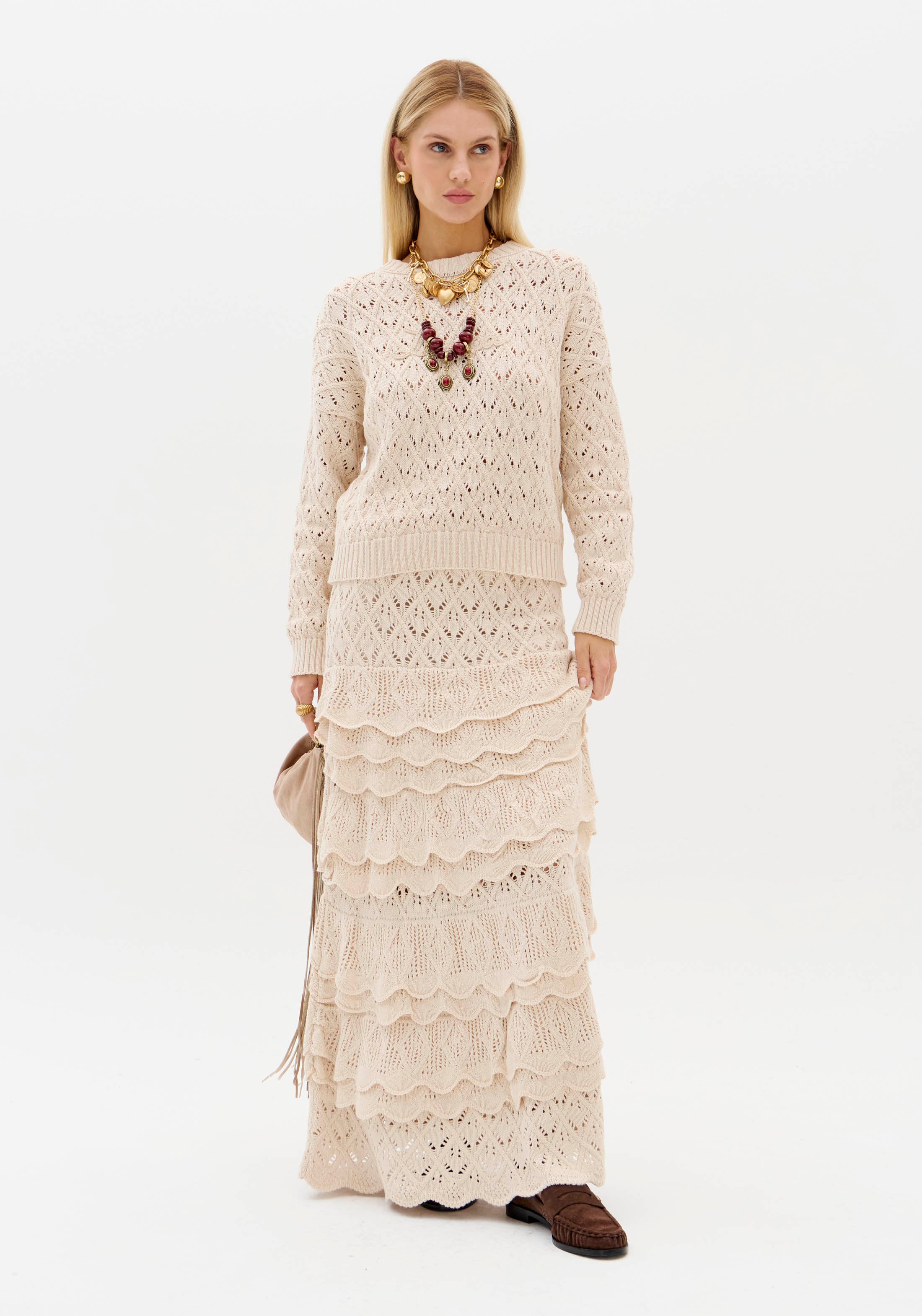 LP Off- White crochet Set