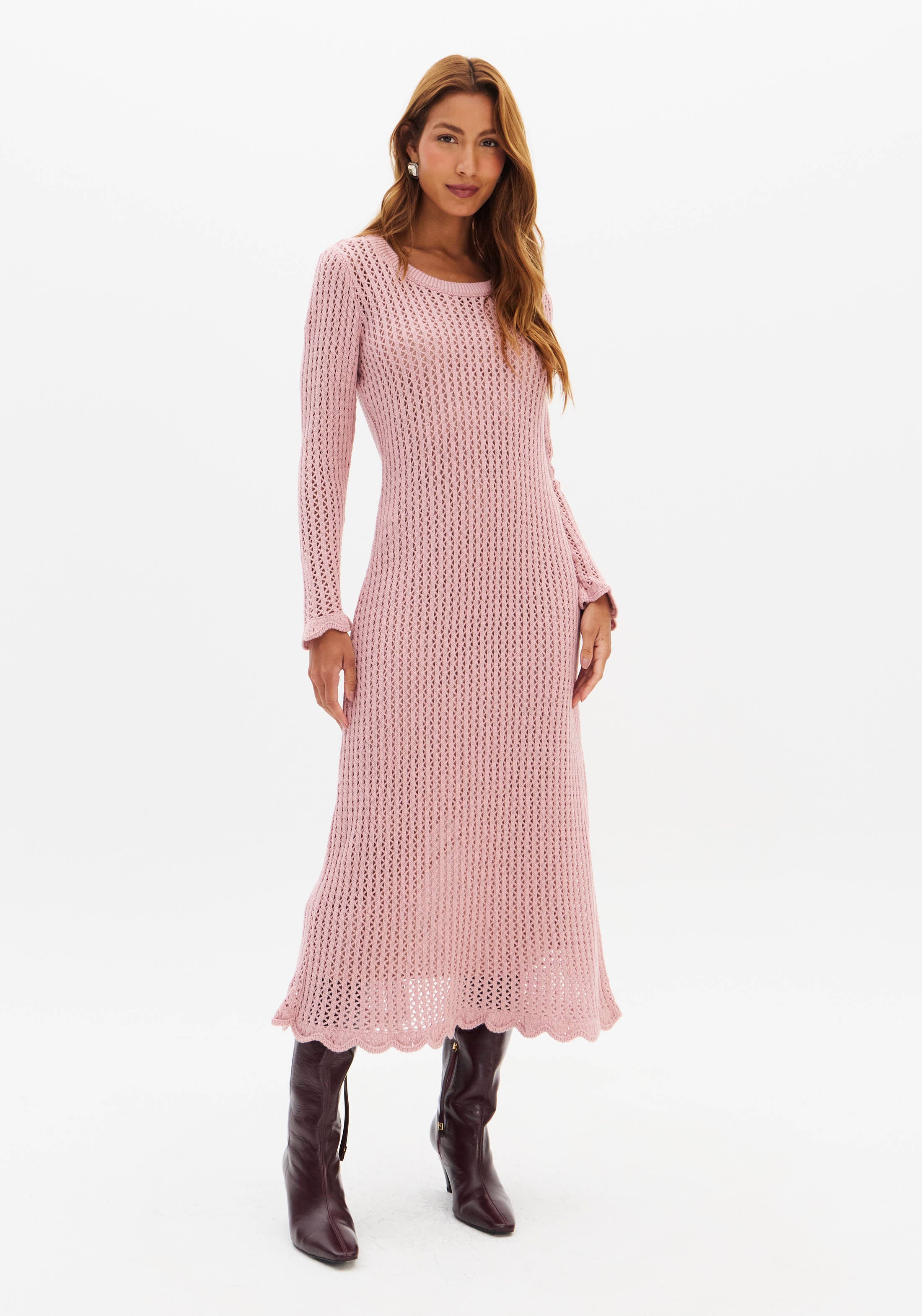 LP Pink Knited Midi Dress
