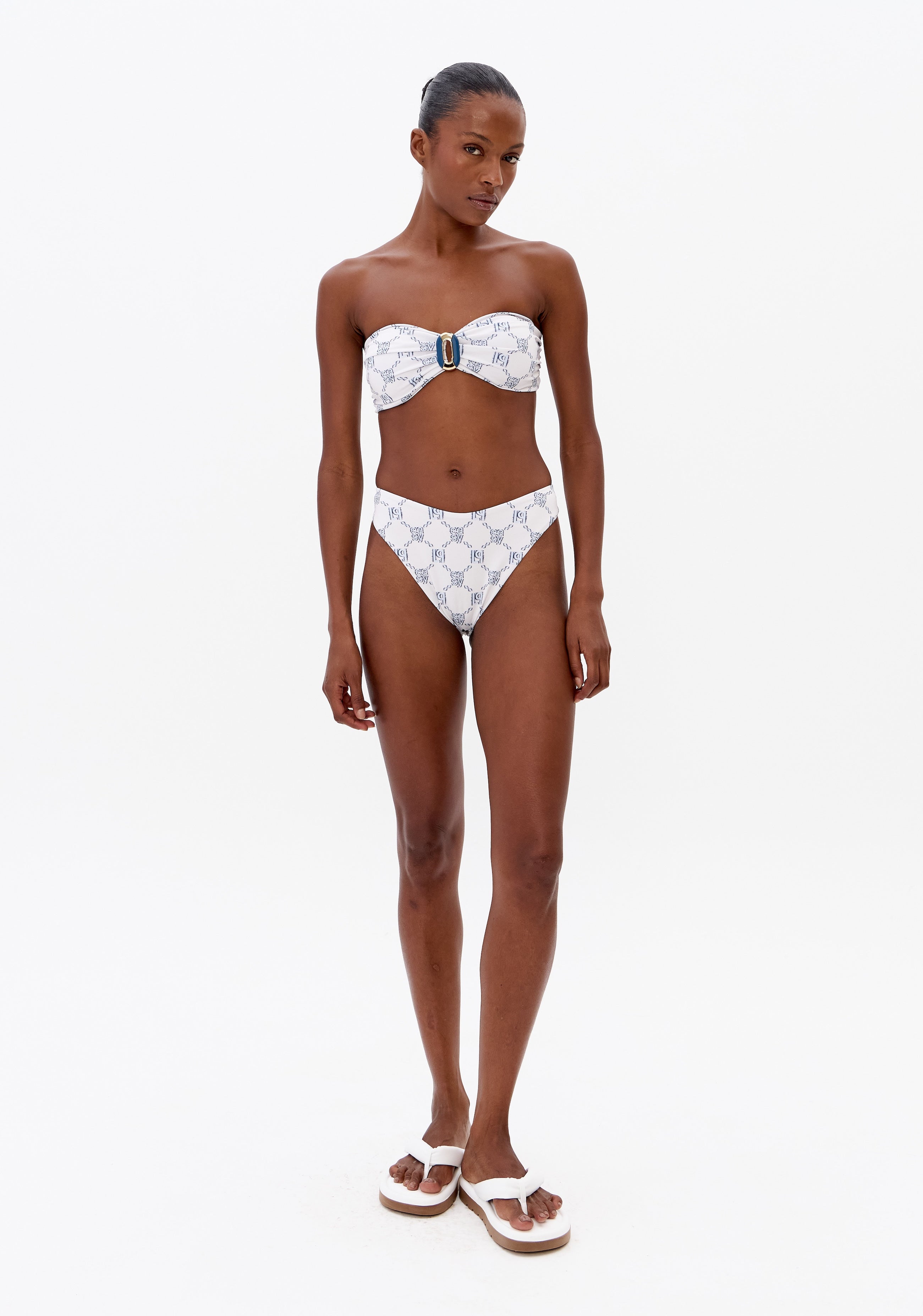 LP White Printed Bikini