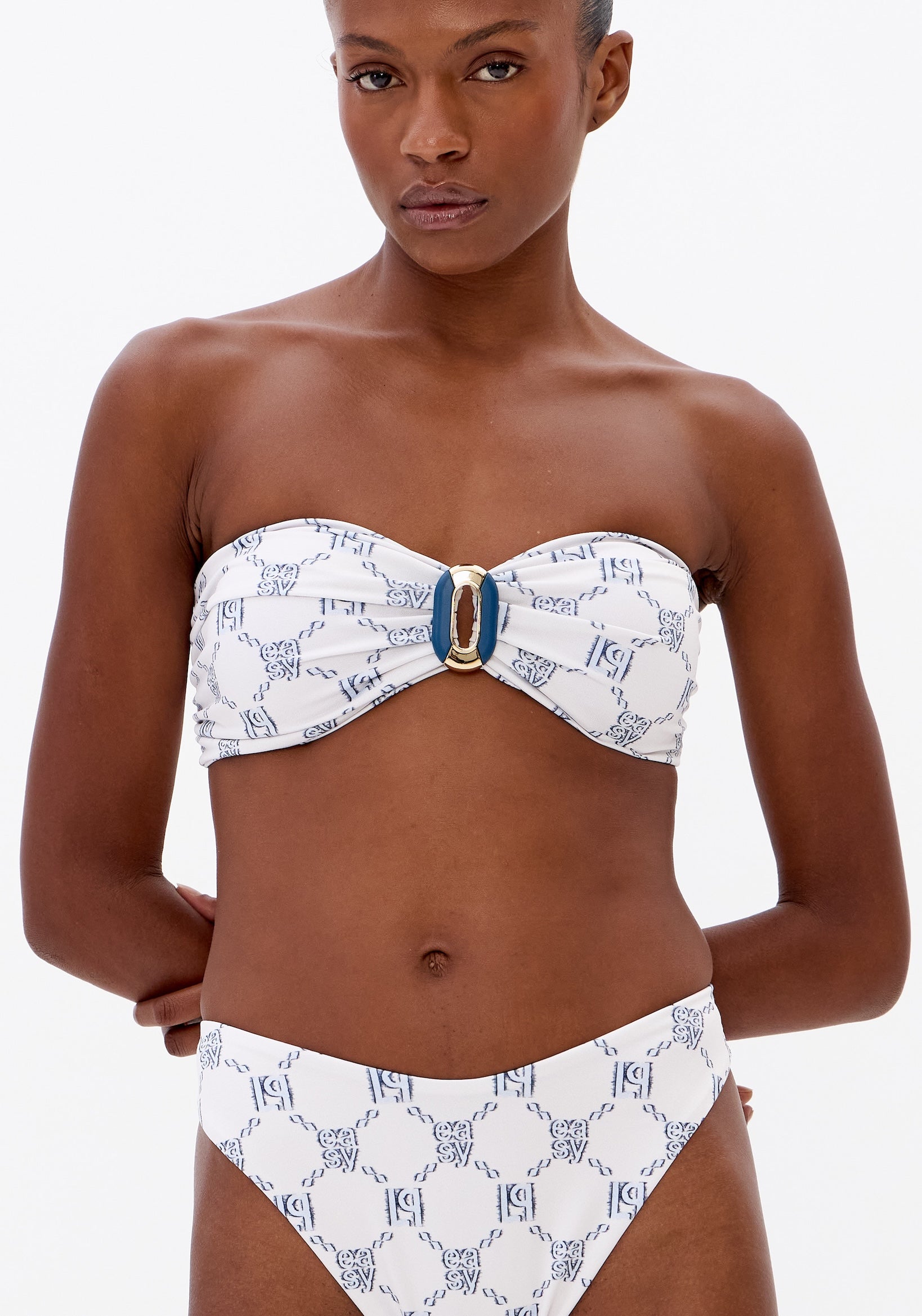 LP White Printed Bikini