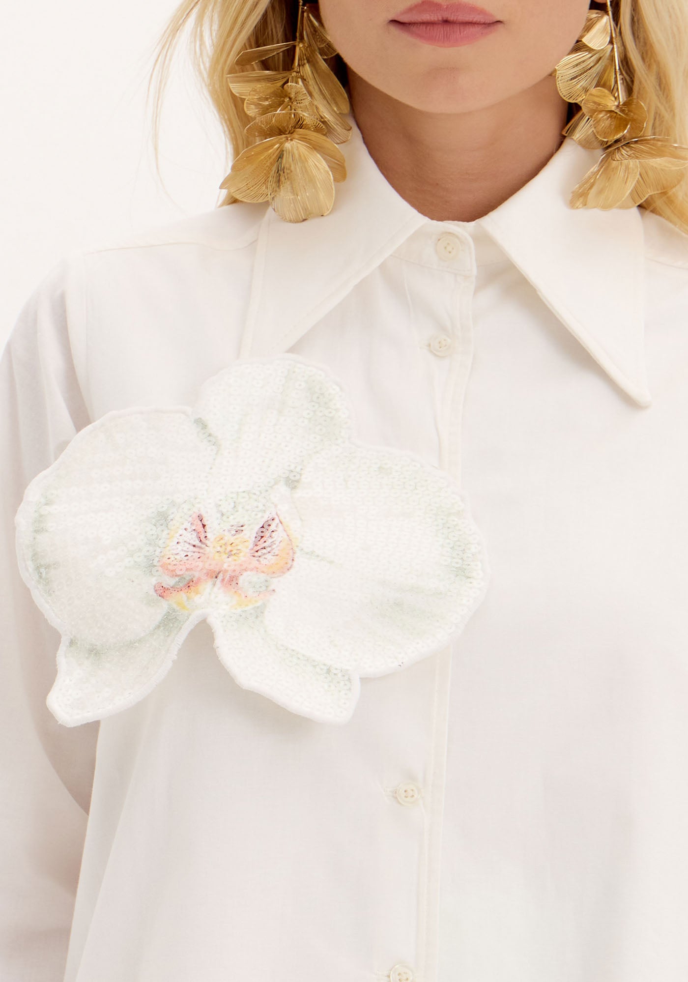 AM Long Sleeve Shirt with Flower