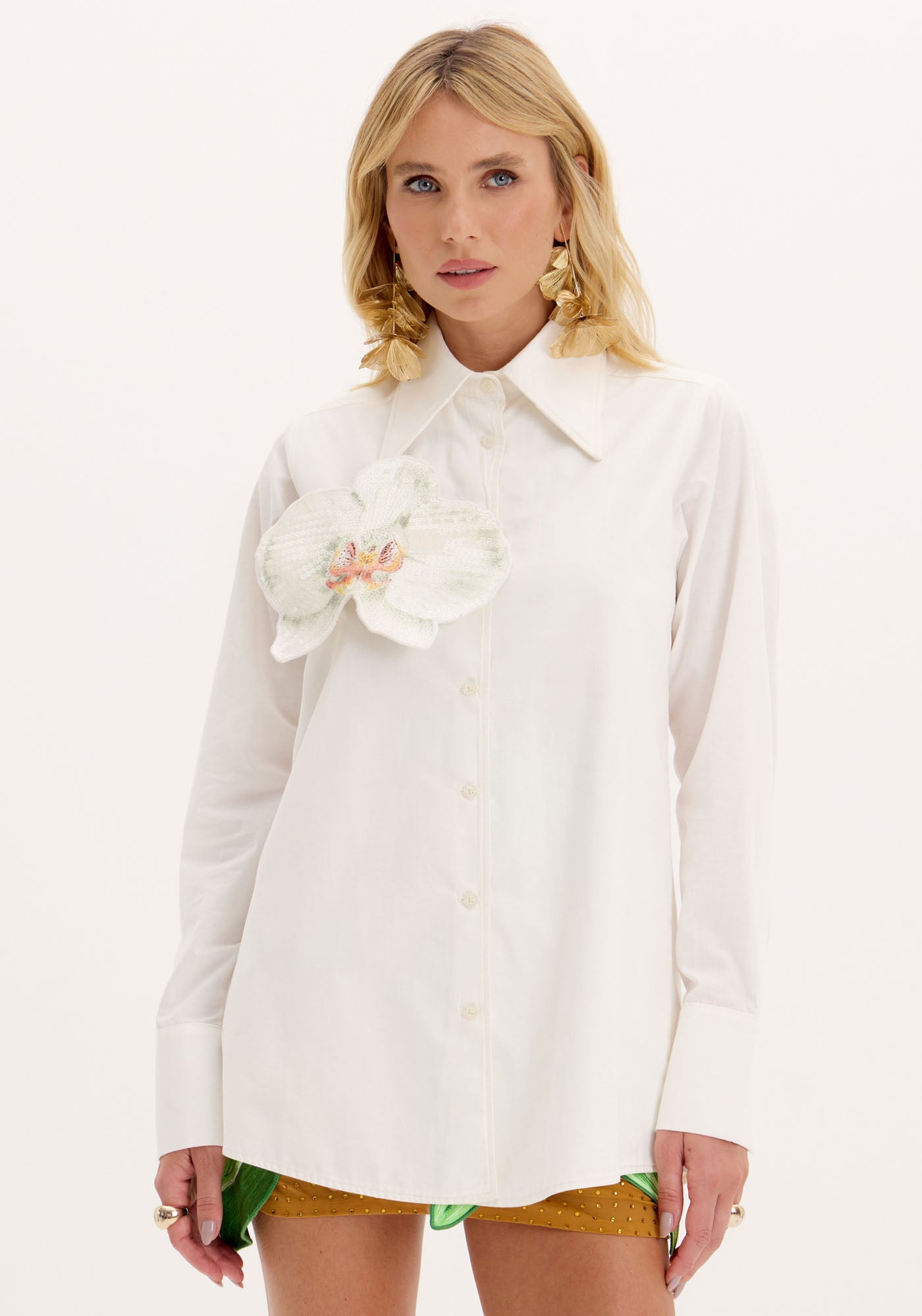 AM Long Sleeve Shirt with Flower