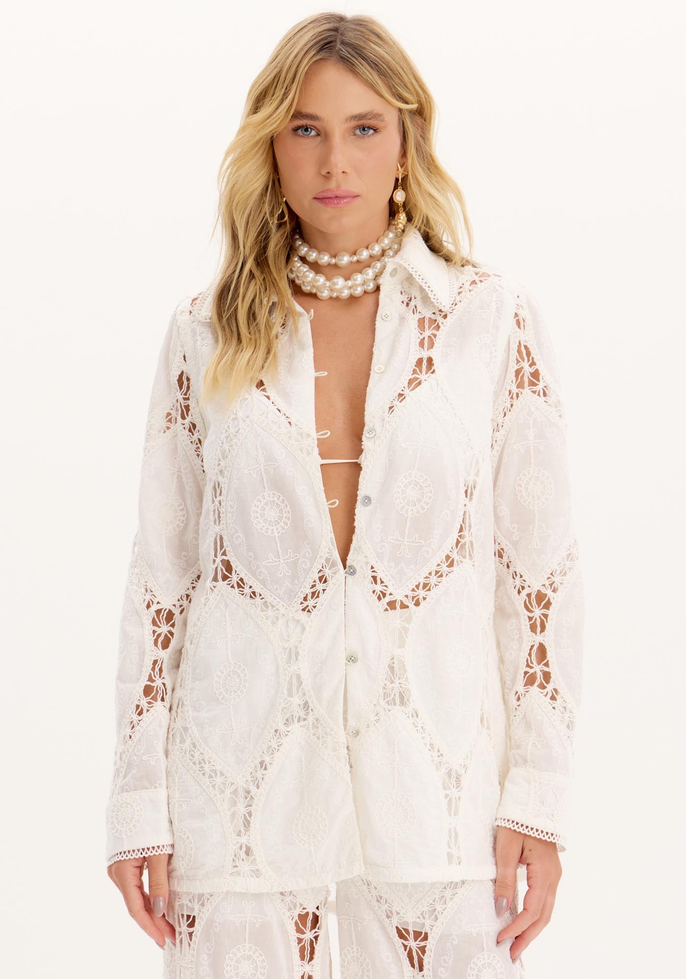 AM White Lace Shirt