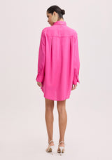 AM Long Pink Shirt with Richelieu Embroidery