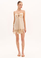 AM White Short Dress with Sequins