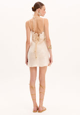 AM White Short Dress with Sequins