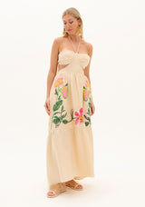 AM Long Embroidered Cut-Out Dress