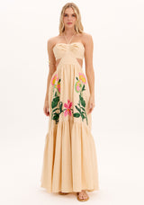 AM Long Embroidered Cut-Out Dress